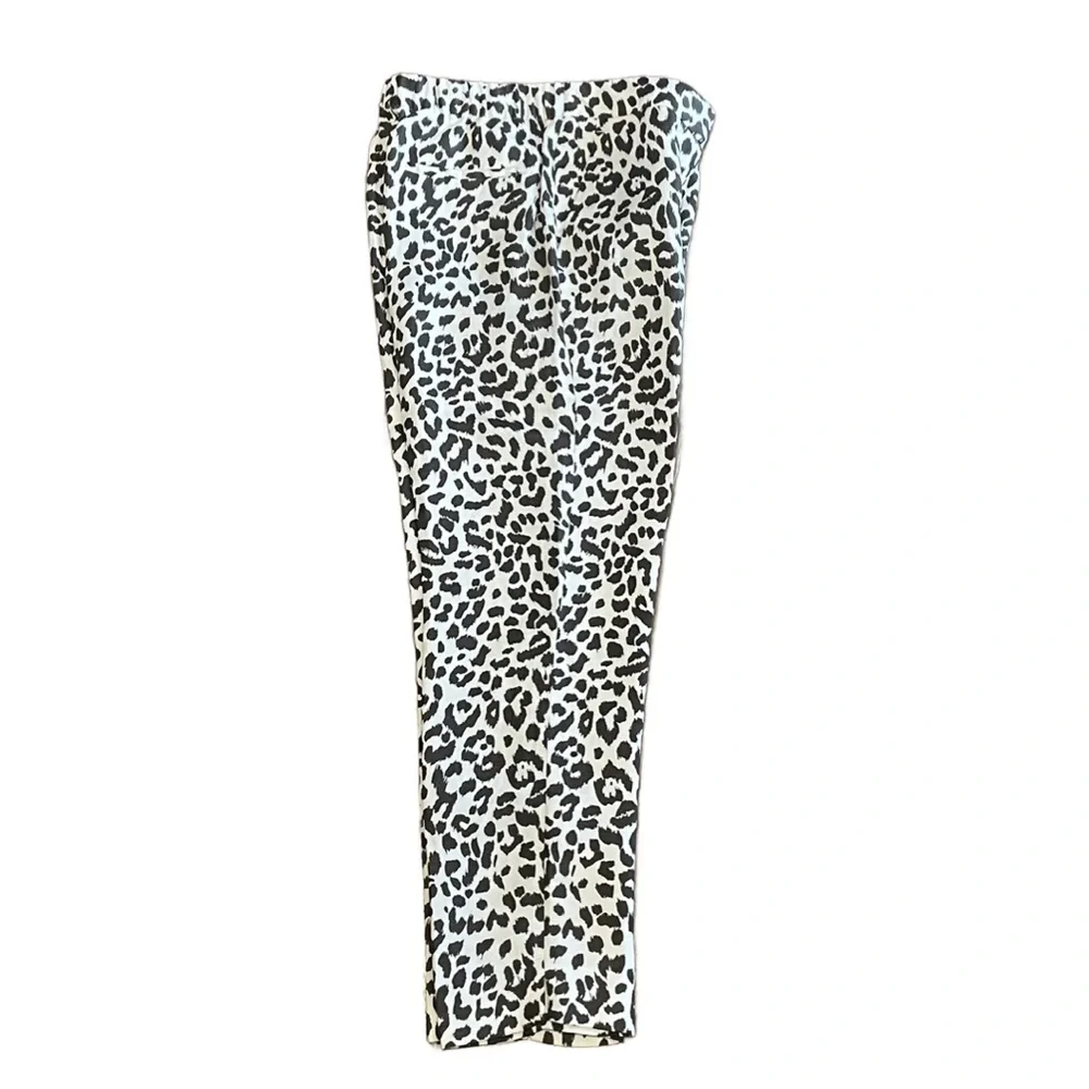 NWOT J. Crew Animal Print Cheetah Linen Blend Cropped Pants Sz 6T